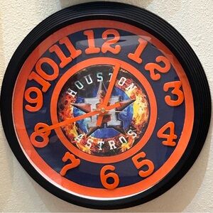 Themed Wall Clock in Orange and Navy